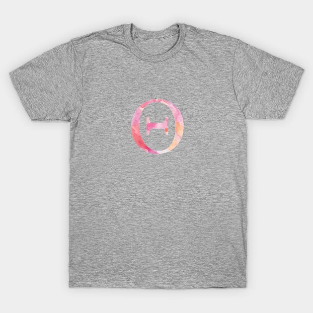 Theta Pink Watercolor Letter T-Shirt by AdventureFinder